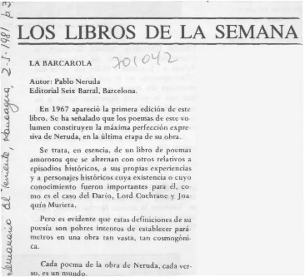 La barcarola.  [artículo]