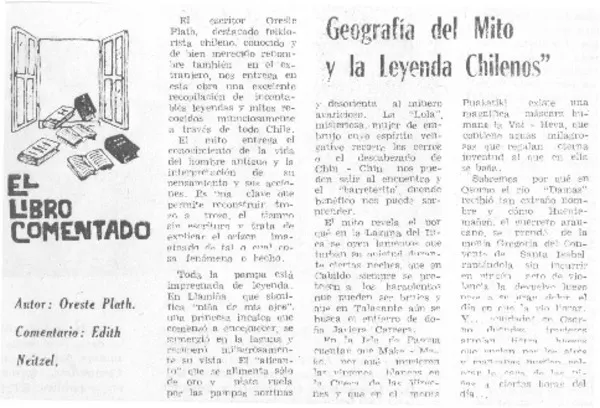 Geografía de mito y la leyenda chilenos"  [artículo] Edith Neitzel.