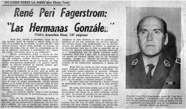 René Peri Fagerstrom: "Las hermanas González"  [artículo] Chely Toro.