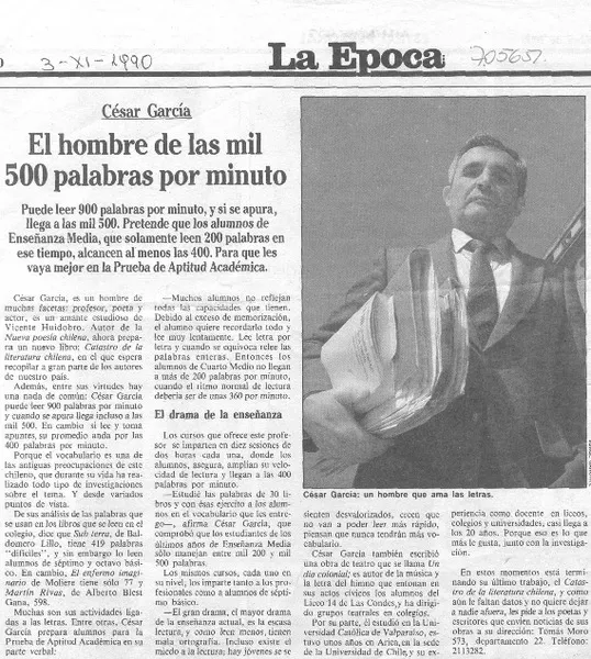 El Hombre de las mil 500 palabras por minuto.  [artículo]