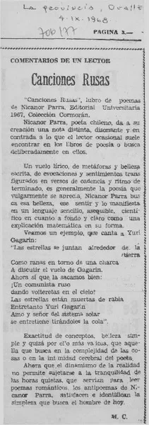 Canciones rusas  [artículo] M. C.