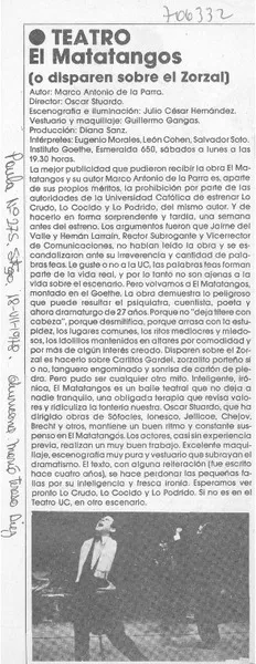 El Matatangos  [artículo] María Teresa Diez.