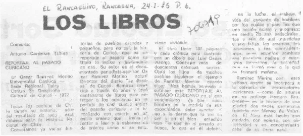 Reportaje al pasado curicano  [artículo] Antonio Cárdenas Tabies.
