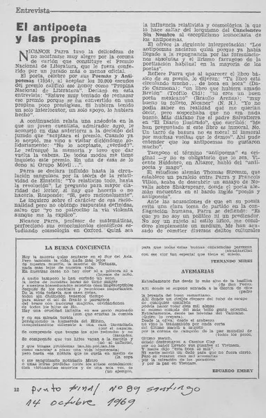 El antipoeta y las propinas  [artículo] Julio Huasi.