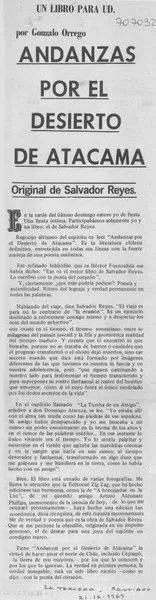 Andanzas por el desierto de Atacama  [artículo] Gonzalo Orrego.