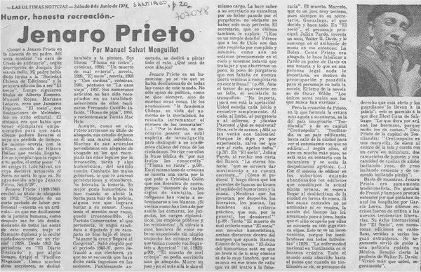 Jenaro Prieto  [artículo] Manuel Salvat Monguillot.
