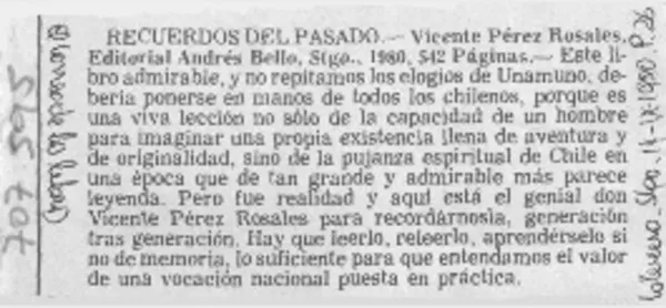 Recuerdos del pasado.  [artículo]