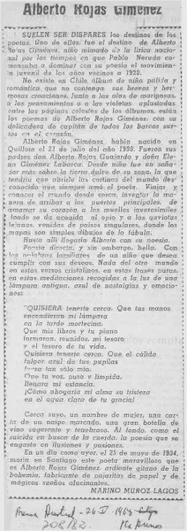 Alberto Rojas Jiménez  [artículo] Marino Muñoz Lagos.