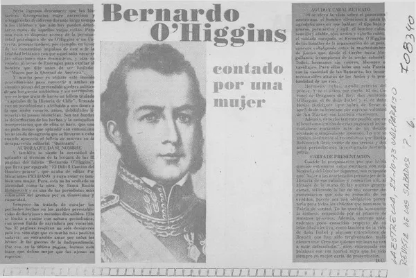 Bernardo O'Higgins, contado por una mujer.  [artículo]
