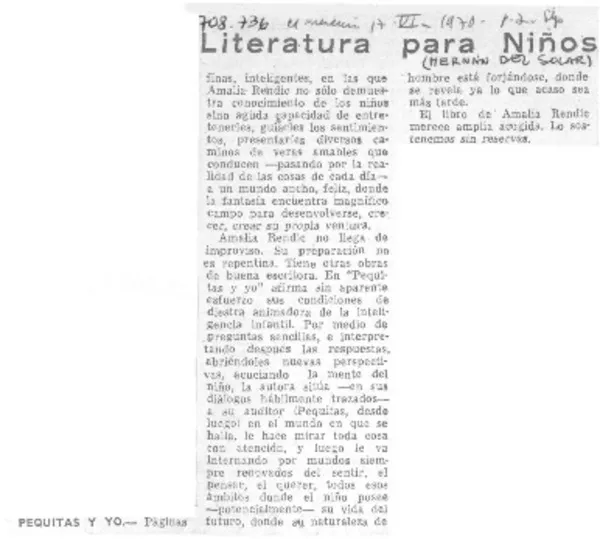 Literatura para niños  [artículo] Hernán del Solar.