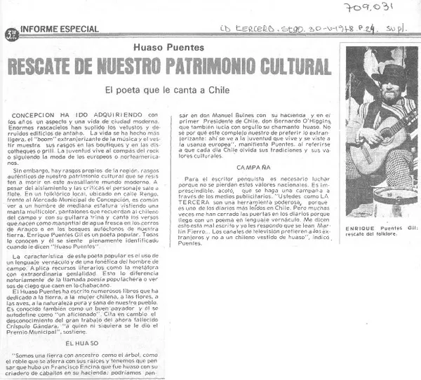 Rescate de nuestro patrimonio cultural.  [artículo]