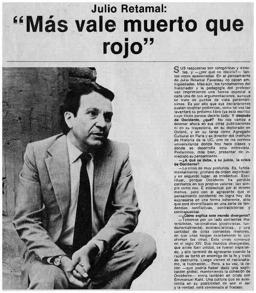 Mas vale muerto que rojo": [entrevista] [artículo] Lillian Calm.