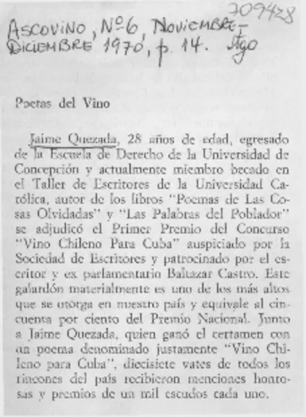 Poetas del vino.  [artículo]