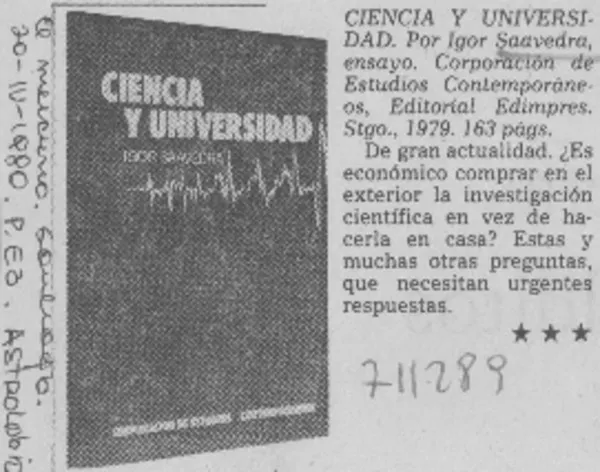 Ciencia y universidad.  [artículo]