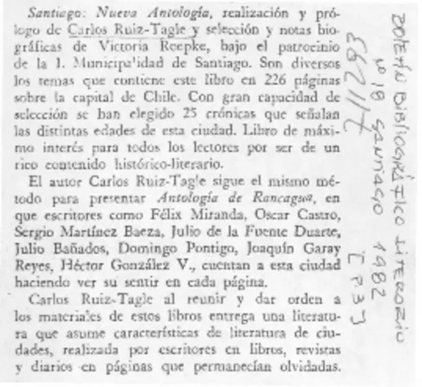 Santiago: nueva antología.  [artículo]