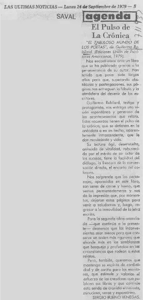 El pulso de la crónica  [artículo] Sergio Bueno Venegas.