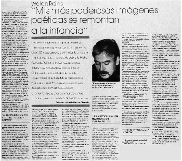 Mis más poderosas imágenes poéticas se remontan a la infancia"  [artículo] Pacián Martínez Elissetche.