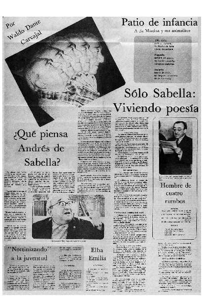 Sólo Sabella: viviendo poesía :  [artículo] Waldo Dante Carvajal.