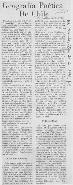Geografía poética de Chile  [artículo] Gastón Soublette.
