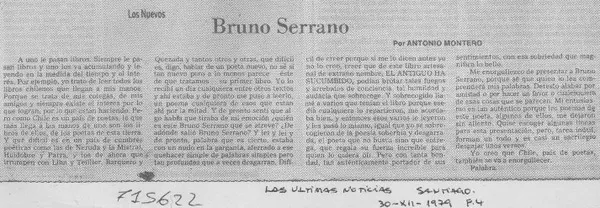 Bruno Serrano  [artículo] Antonio Montero Abt.