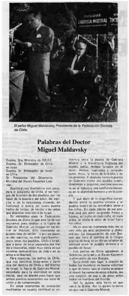 Palabras del doctor Miguel Maldavsky.  [artículo]
