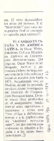 El cambio en España y en América Latina.  [artículo]