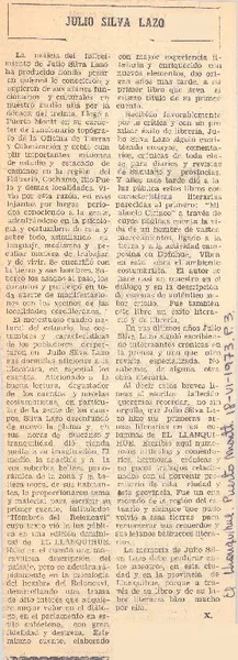Julio Silva Lazo  [artículo] X.