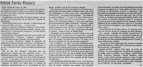 Arturo Torres Rioseco  [artículo] V.