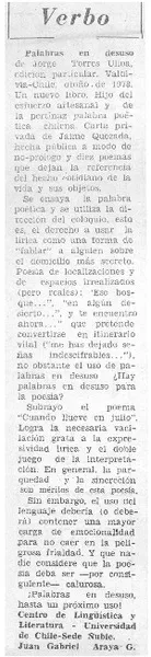 Palabras en desuso  [artículo] Juan Gabriel Araya G.