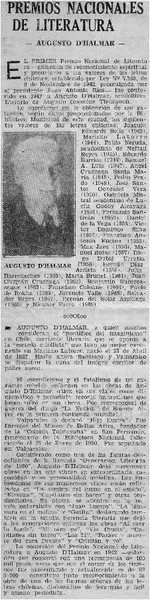 Premios nacionales de literatura.  [artículo]