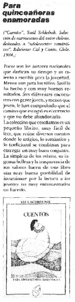 Para quinceañeras enamoradas  [artículo] María Eugenia Meza B.