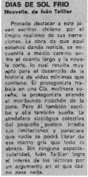 Dias de sol frío  [artículo] José Luis Rosasco.