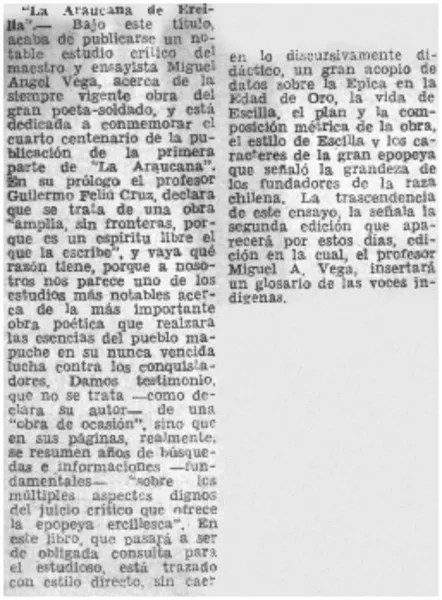 La Araucana de Ercilla"  [artículo].