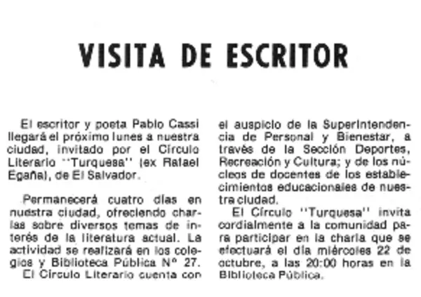 Visita de escritor.  [artículo]