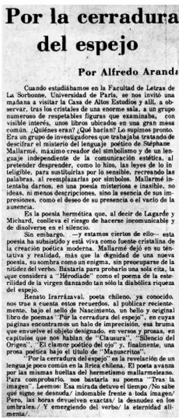 Por la cerradura del espejo  [artículo] Alfredo Aranda.