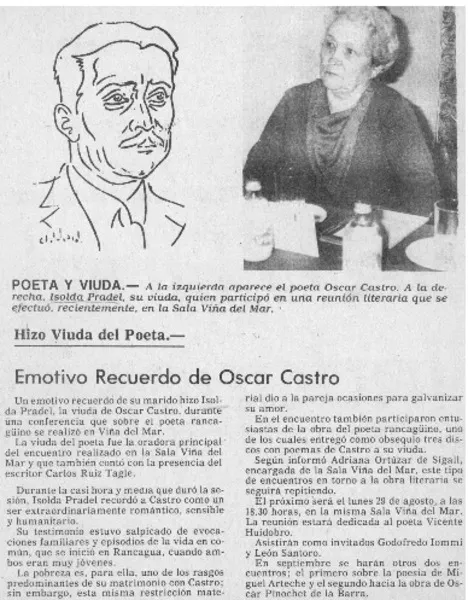 Emotivo recuerdo a Oscar Castro.  [artículo]