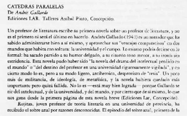 Cátedras paralelas  [artículo] Ignacio Valente.