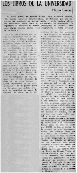Los libros de la Universadad  [artículo] Eladio García.