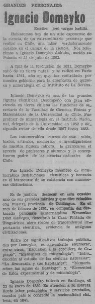 Ignacio Domeyko grandes personajes [artículo] : escribe José Vargas Badilla.