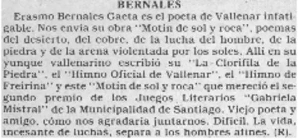 Bernales.  [artículo]