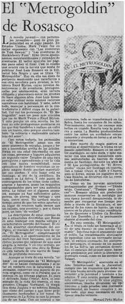 El "metrogoldin" de Rosasco  [artículo] Manuel Peña Muñoz.