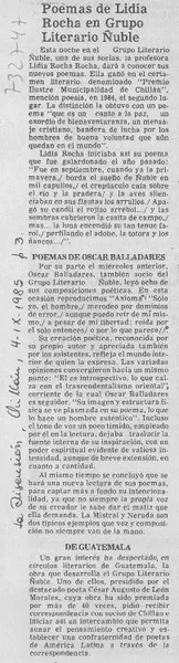 Poemas de Lidia Rocha en Grupo Literario Ñuble.  [artículo]