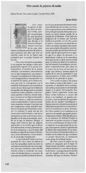 Otro cuento de pájaros: el sueño  [artículo] Javier Bello.