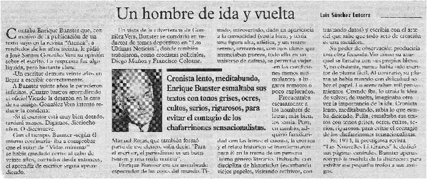 Un hombre de ida y vuelta  [artículo] Luis Sánchez Latorre.