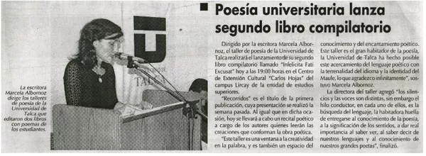 Poesía universitaria lanza segundo libro compilatorio.  [artículo]
