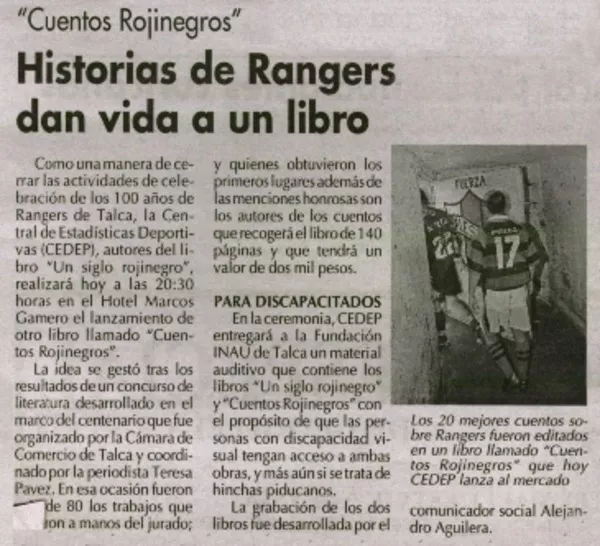 Historias de Rangers dan vida a un libro.  [artículo]