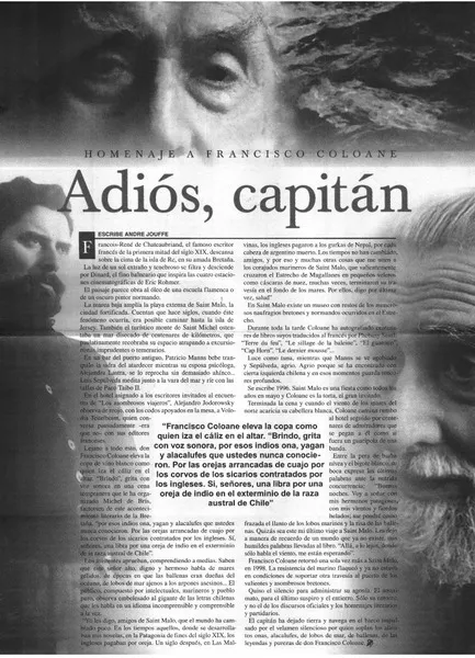 Adiós, capitán  [artículo] André Jouffé.