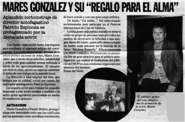 Marés González y su "Regalo para el alma".  [artículo]