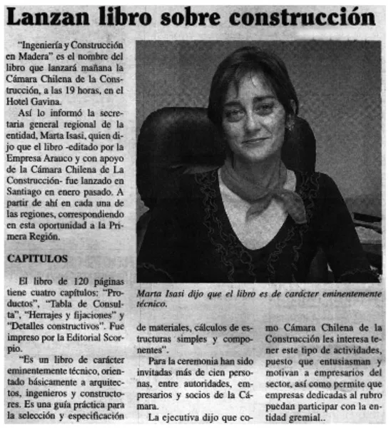 Lanzan libro sobre construcción.  [artículo]