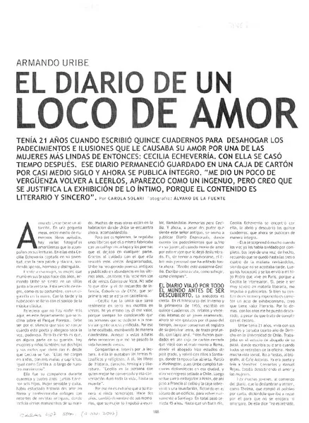 El diario de un loco amor  [artículo] Carola Solari.